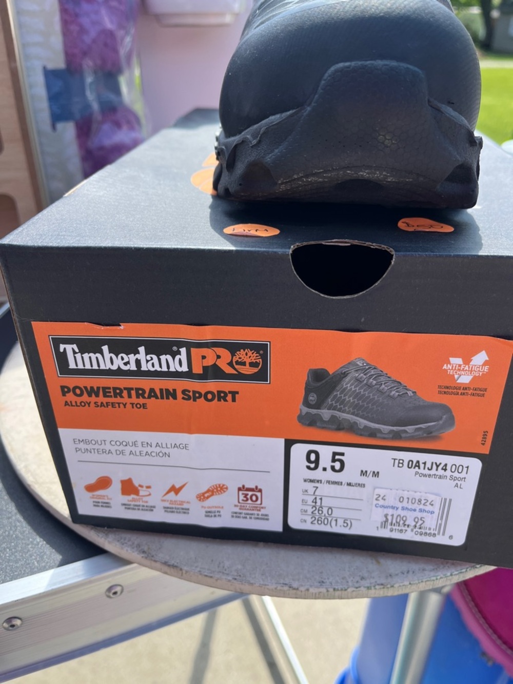 Timberland PRO Black and Orange Powertrain Sport Safety Shoe